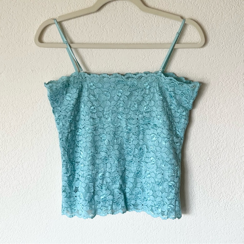 Vintage y2k 2000s studio Y sexy lace tank top - Picture 2 of 5